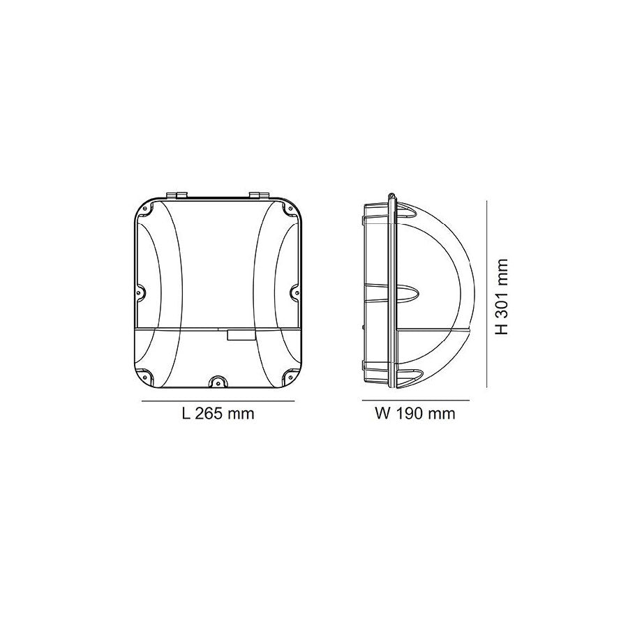 Bronx 55W LED Bunker Light Black / Cool White - SE7089BK