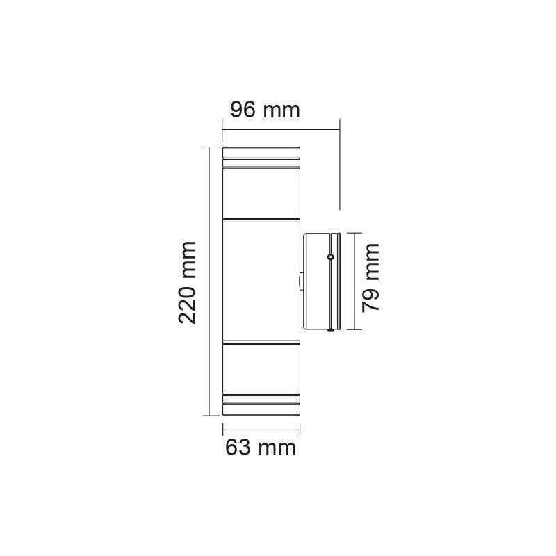 Bondi 8W 240V Up & Down LED Wall Pillar Light Stainless Steel / Tri-Colour - SE7122TC/SLS