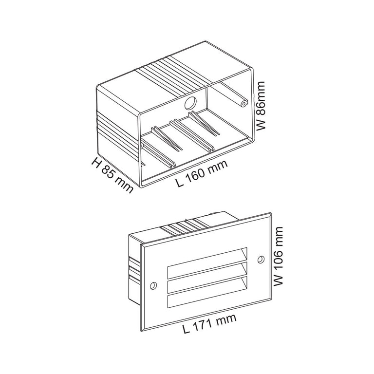 Recessed 3W LED Louvered Bricklight Cool White - SE7140CW