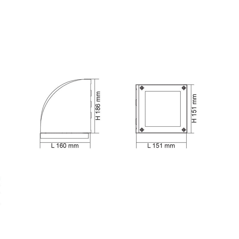 Quarter 16W LED Wall Light Charcoal / Warm White - SE7146WW/CB