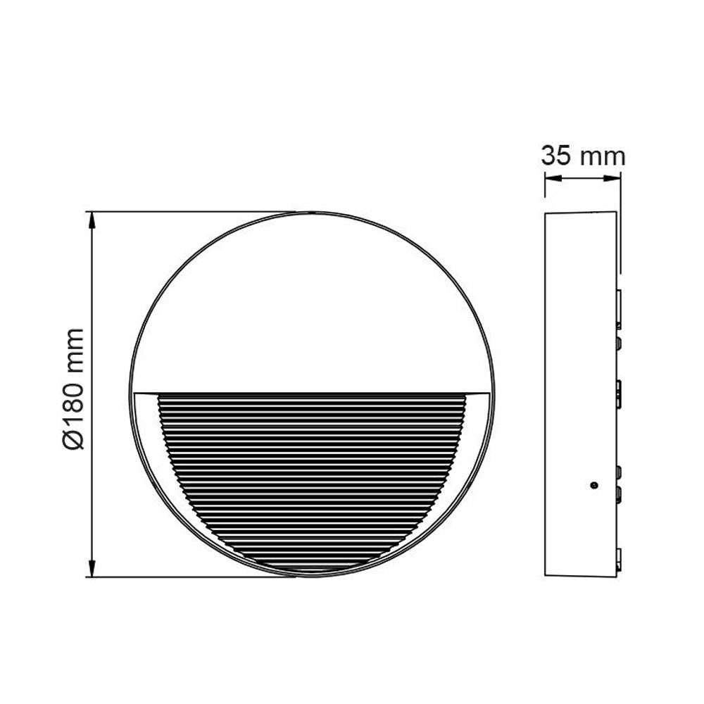 Altona Plus Round 8W 240V LED Surface Mounted Step Light Black / Warm White - SE7357WW/BK