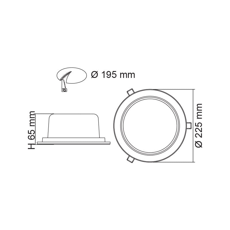 Exmouth 28W/40W LED White / Tri- Colour - S9523TC WH