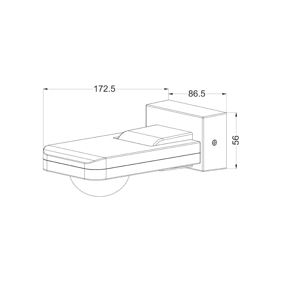 Fixed 3 Wire Infrared Motion Sensor Black - SENS010