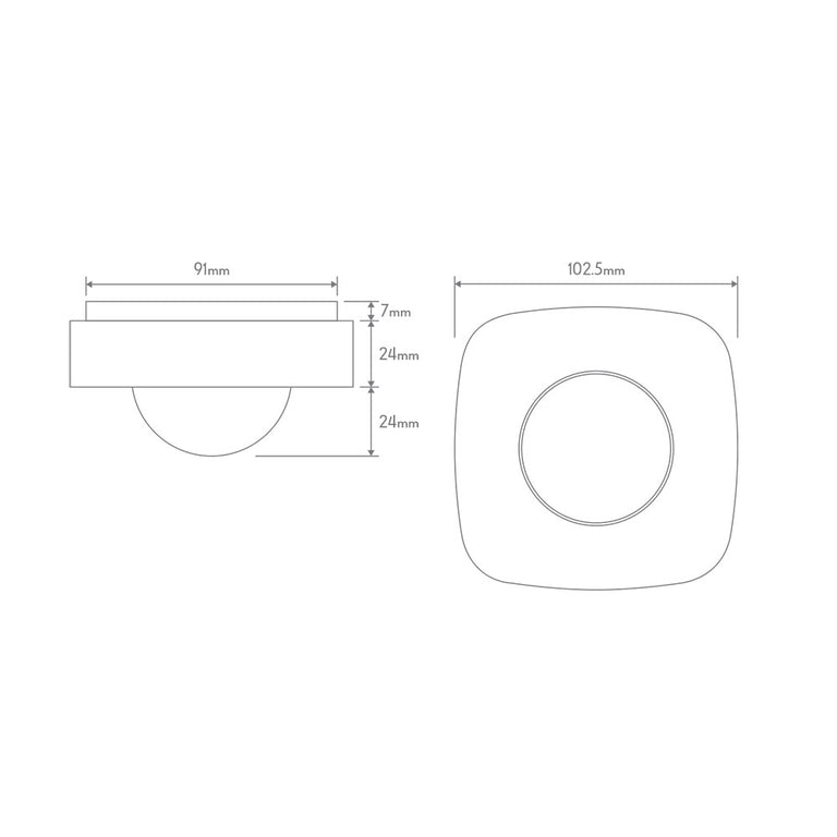 Square Surface Mount PIR Sensor 360° 16A White IP65 - 66033