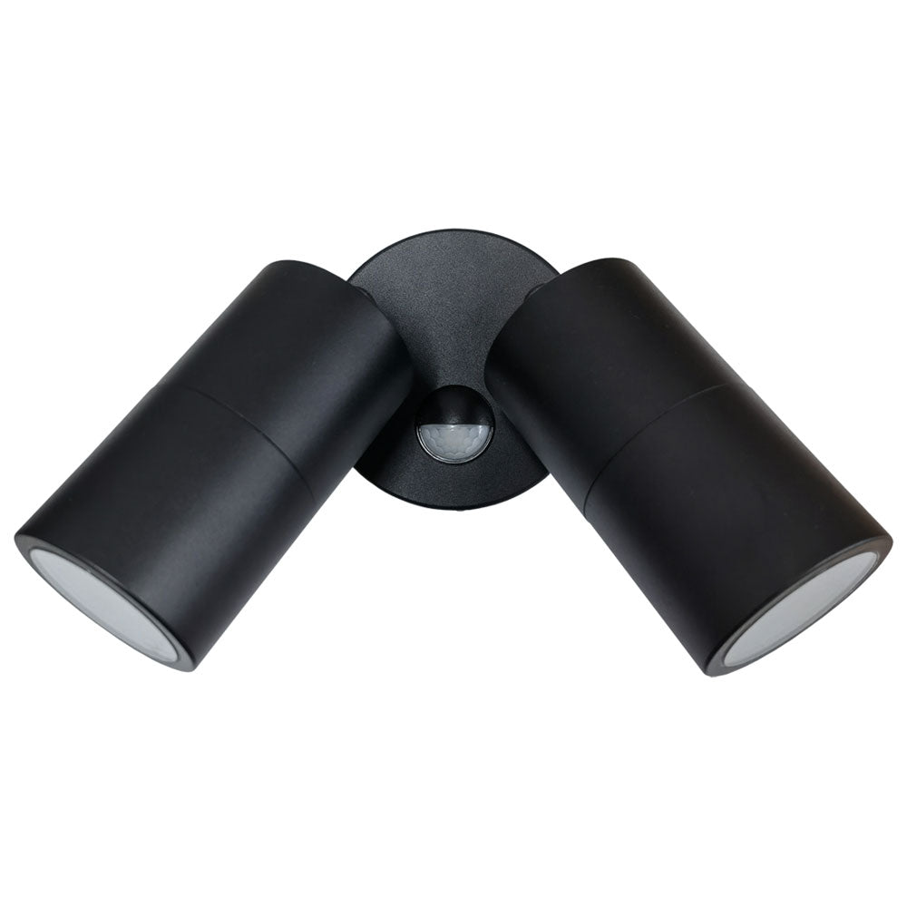 Bondi 2 x 4W LED Double Adjustable Spot Light With Sensor Black / Tri-Colour - SES7124TC/BK