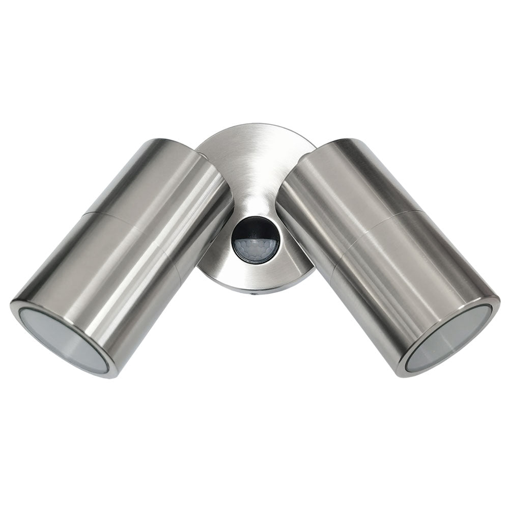 Bondi 2 x 4W LED Double Adjustable Spot Light With Sensor Aluminium / Tri-Colour - SES7124TC/AST