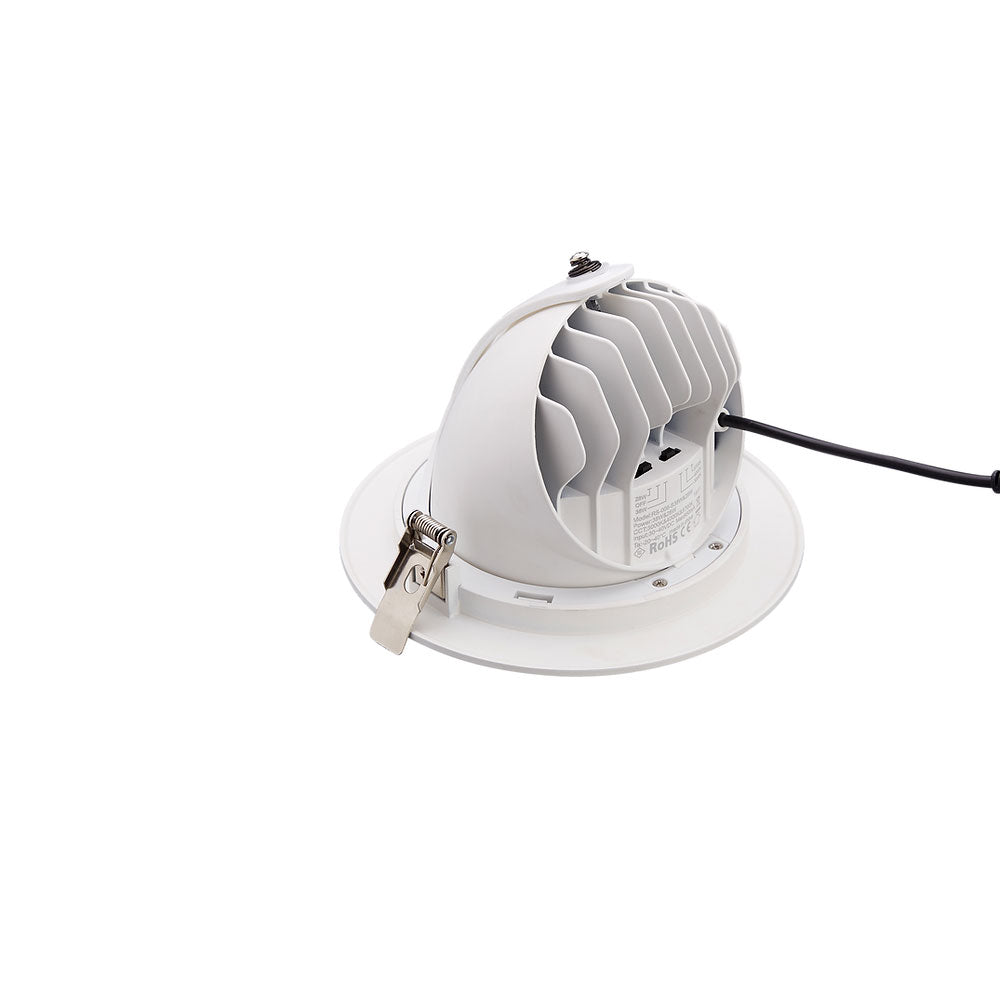 38W Adjustable LED Downlight Black / Tri-Colour - SFR006/BK/TC