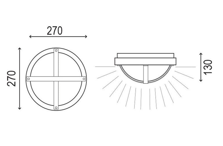 Solo 1 Light Round Cross Bunker Light Black - SG70550BK