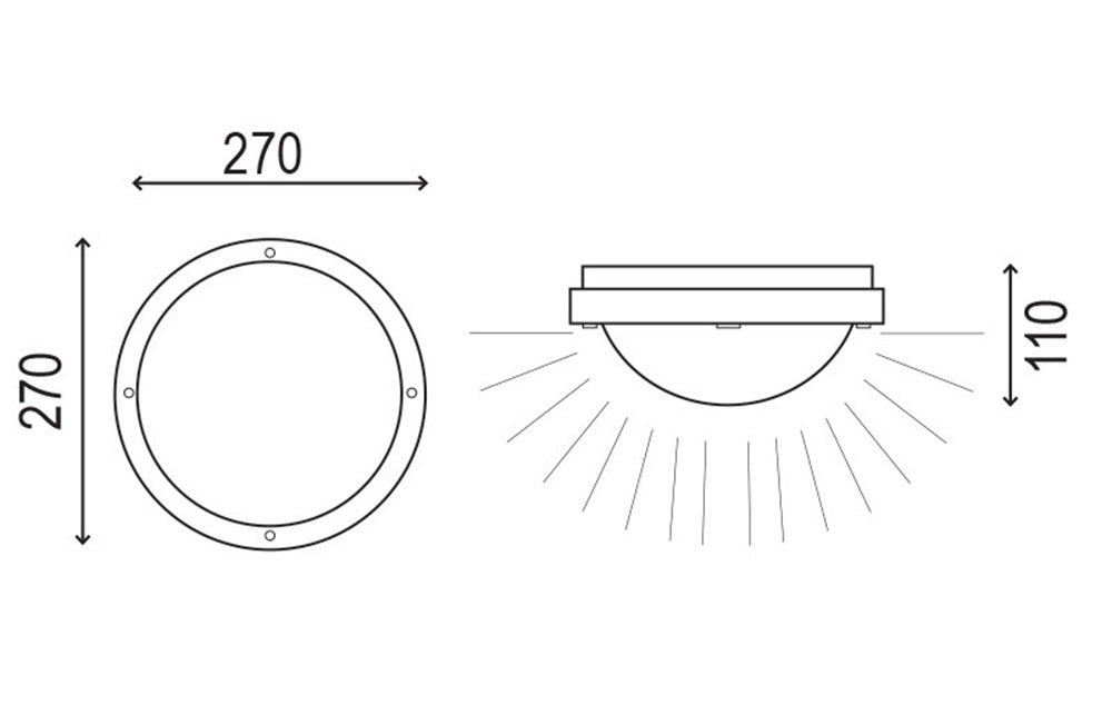 Primo Round Bunker Light White - SG70570WH