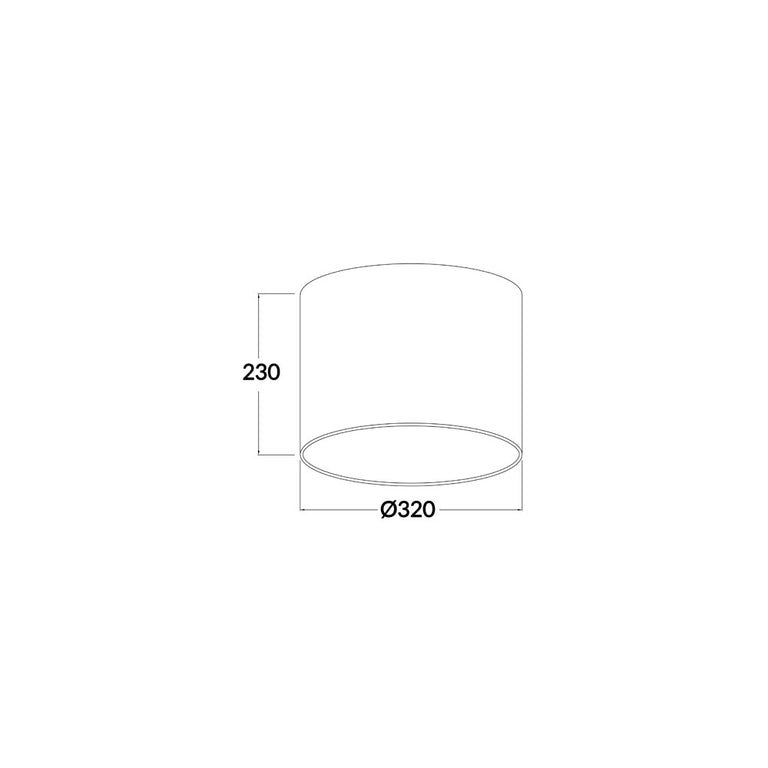 Linen 12" Drum Shade DIY Batten Fix Black - SHADE02
