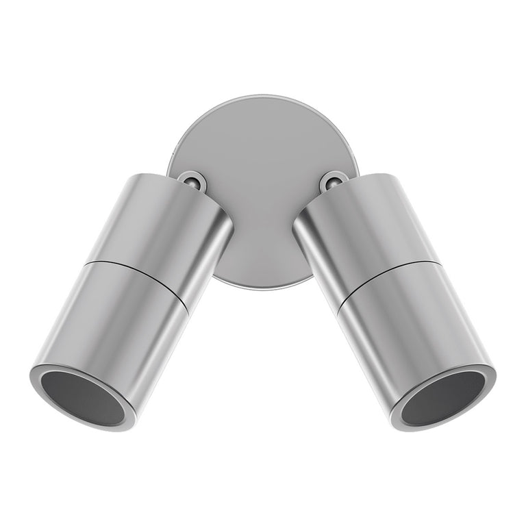 Shadow 2 x 6W LED Double Adjustable Wall Light Titanium Silver / Tri-Colour - 49058