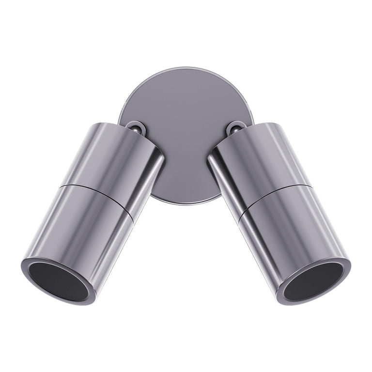 Shadow 2 x 6W LED Double Adjustable Wall Light 316 Stainless Steel / Tri-Colour - 49060