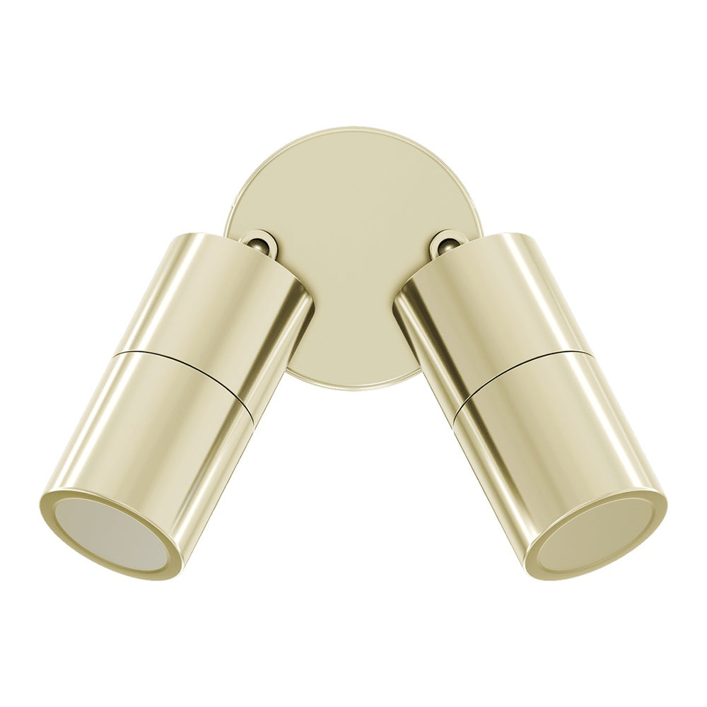 Shadow 2 x 6W LED Double Adjustable Wall Light Brass / Tri-Colour - 49064