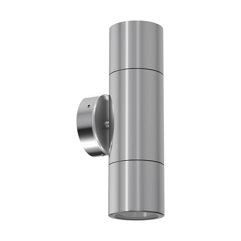 Shadow 2 x 6W LED Up / Down Wall Pillar Light Titanium Silver / Tri-Colour - 49028