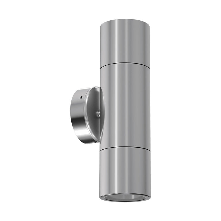 Shadow 2 x 6W LED Up / Down Wall Pillar Light Titanium Silver / Tri-Colour - 49028