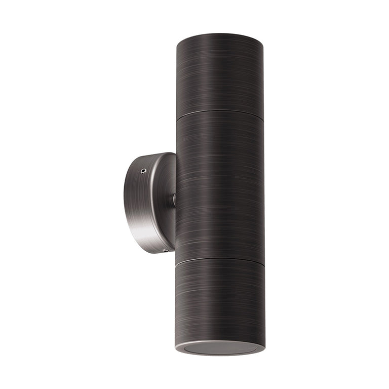 Shadow 2 x 6W LED Up / Down Wall Pillar Light Bronze / Tri-Colour - 49032