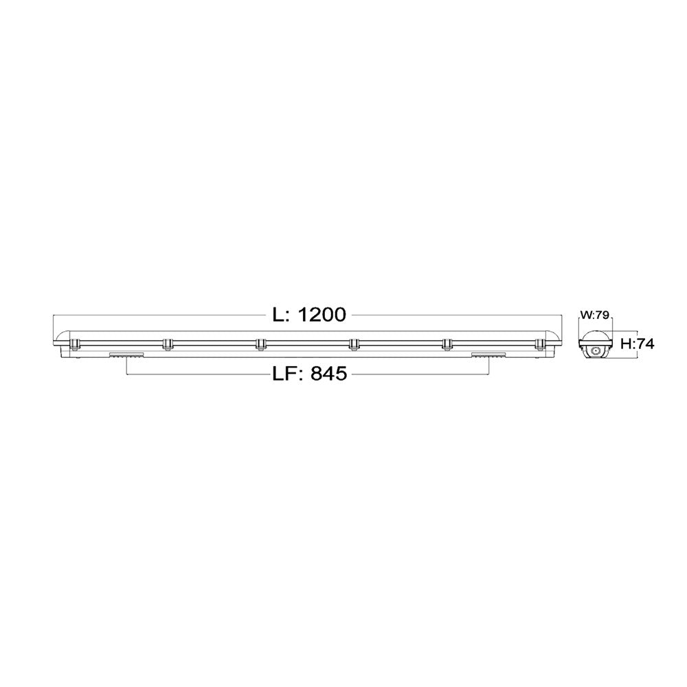 Exterior 18W/36W LED 1200mm Waterproof Dual Power Batten Tri-Colour - SHIELDTRI2