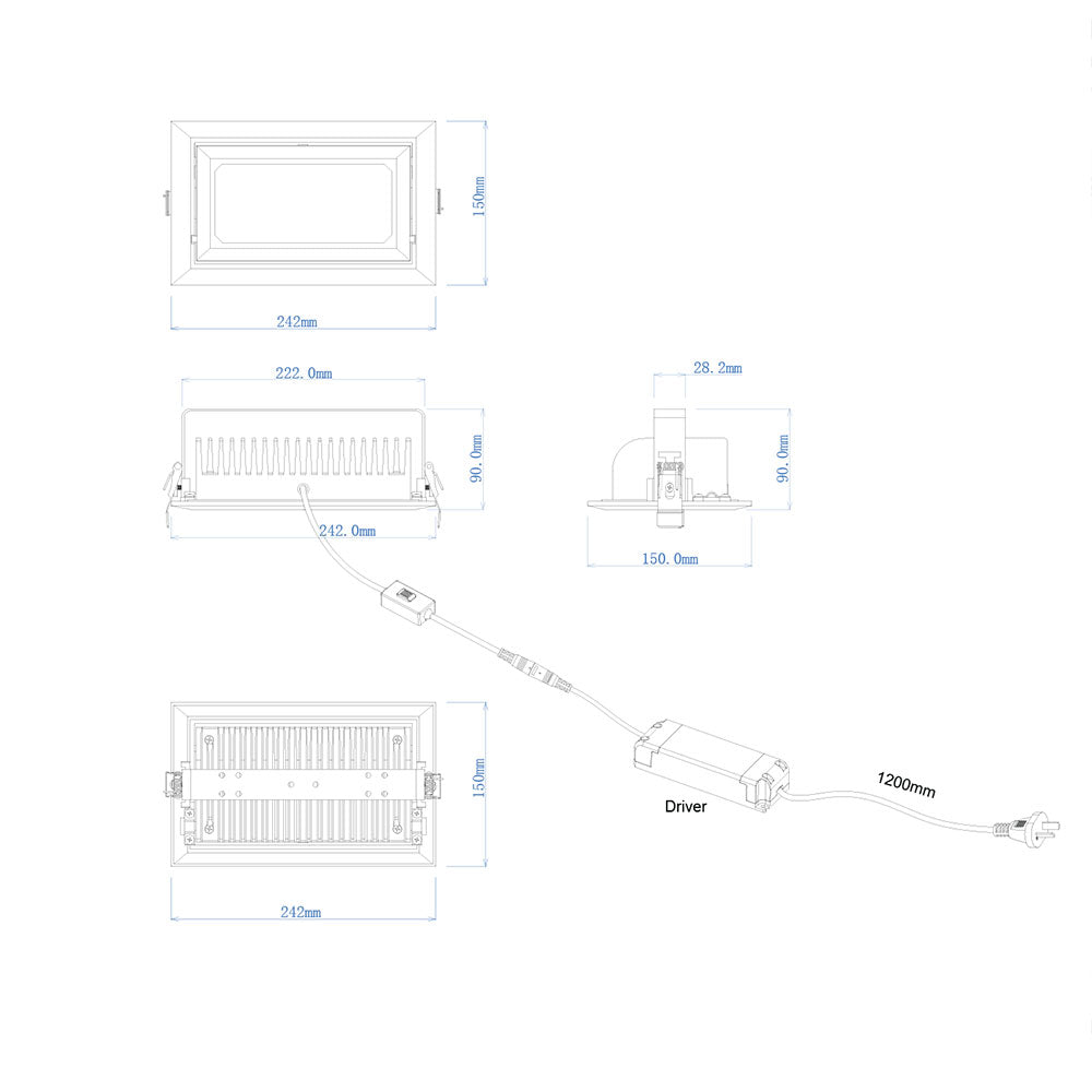 Shop Lighter 35W LED Dimmable White / Tri Colour - SHOPTRI