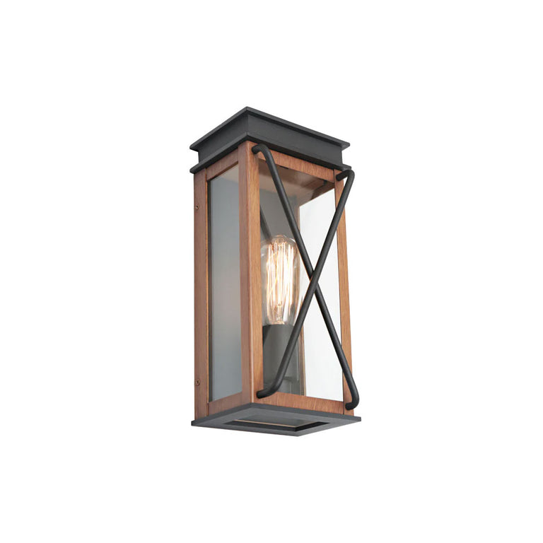 Sicily Wall Light Black / Timber - SICI1EBLK