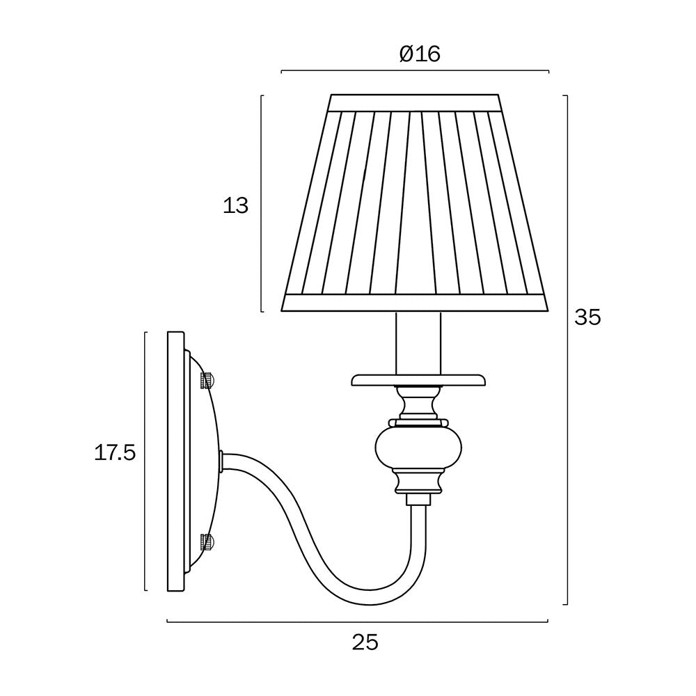 Siedel 1 Light Wall Bracket With Shade Copper - SIEDEL WB1SH-CP