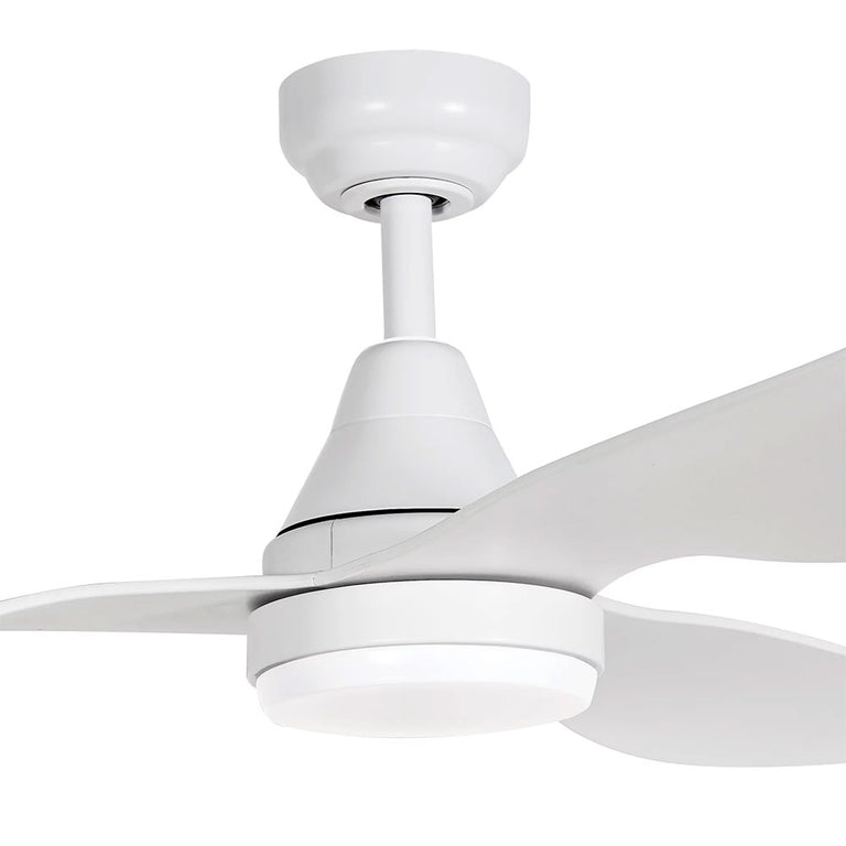 Simplicity 52" DC Ceiling Fan With 18W Dimmable LED Matt White / Tri-Colour -  SIM52MWLED