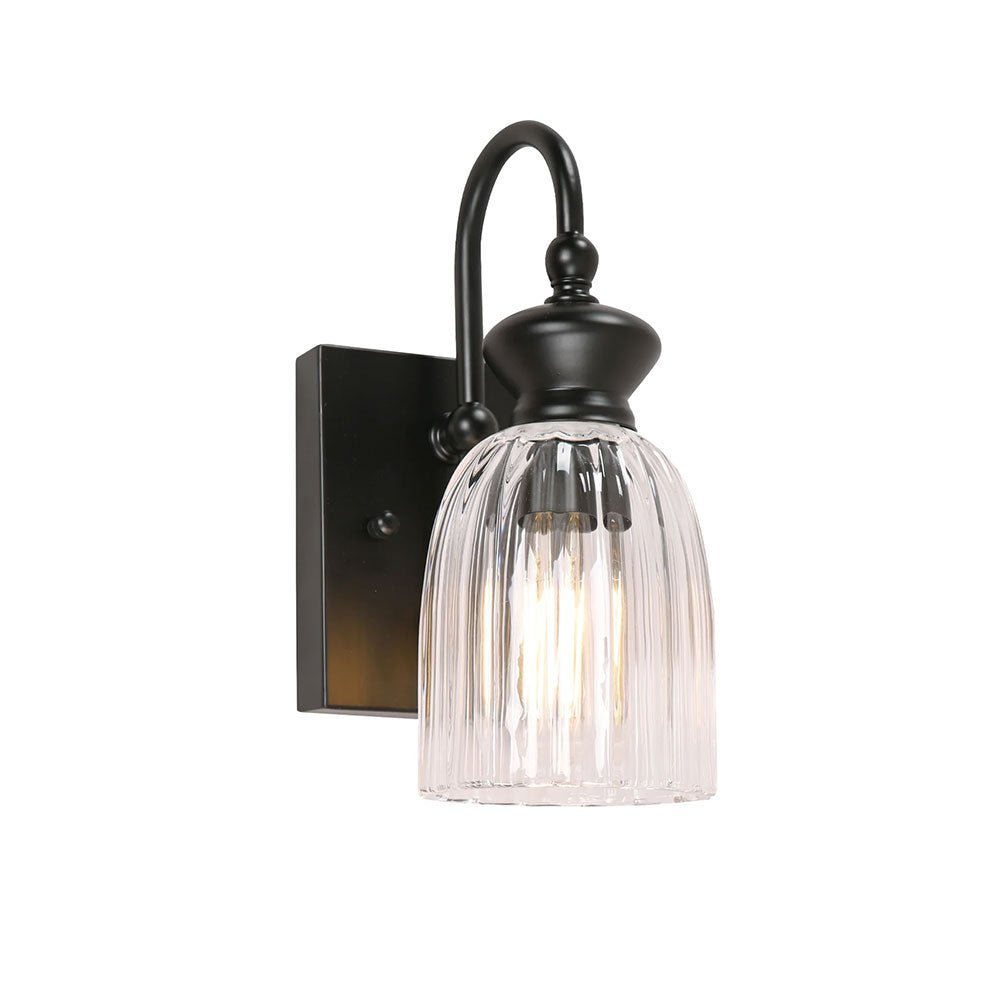 Sino Interior Ellipse Single Clear Glass Shade Wall Light Black - SINO-W1