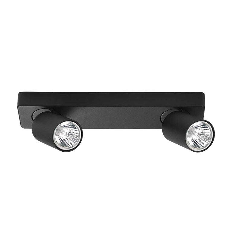 Jessie Two Bar GU10 Spotlight Black - SJ-B2-BL