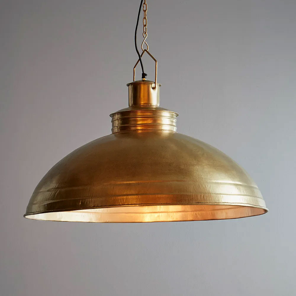 Sheldon Iron Shallow Dome Pendant Antique Brass - ZAF10218BR
