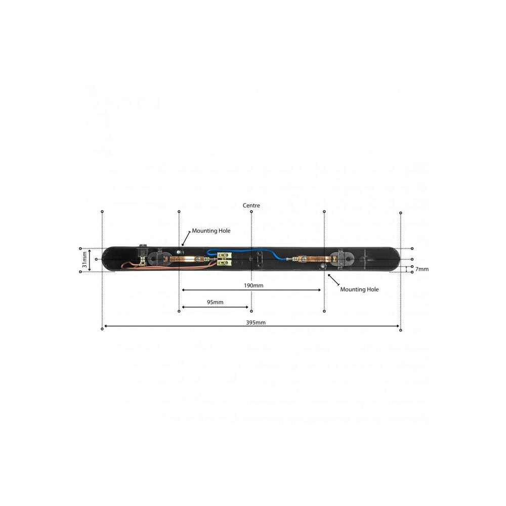 Small Switched Stream Line 4W LED Striplight Black / Warm White - SL-35-BL