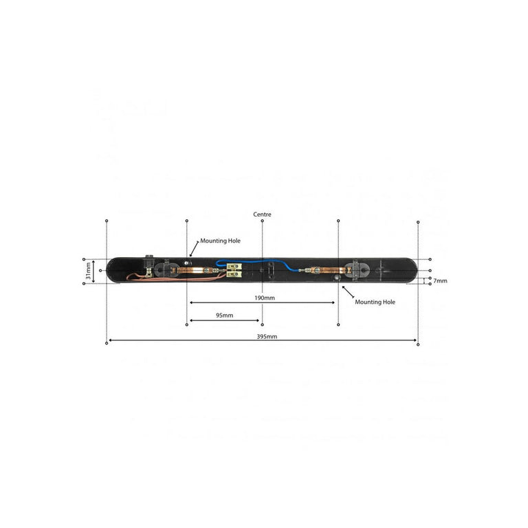 Small Switched Stream Line 4W LED Striplight Black / Warm White - SL-35-BL