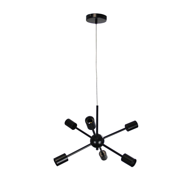 Sputnik 6 Light Groovy Satellite Pendant Black - SL63206BK