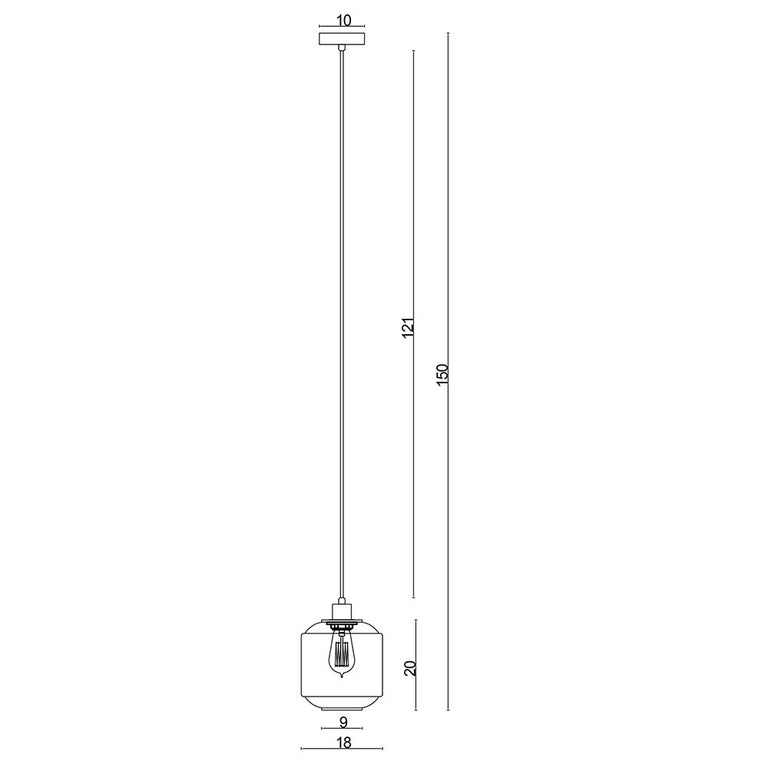 Marconi.18 1 Light Pendant Black - SL63511CL