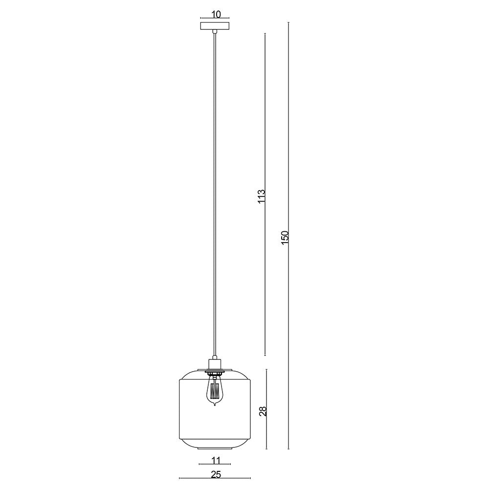 Marconi.25 1 Light Pendant Black - SL63512CL