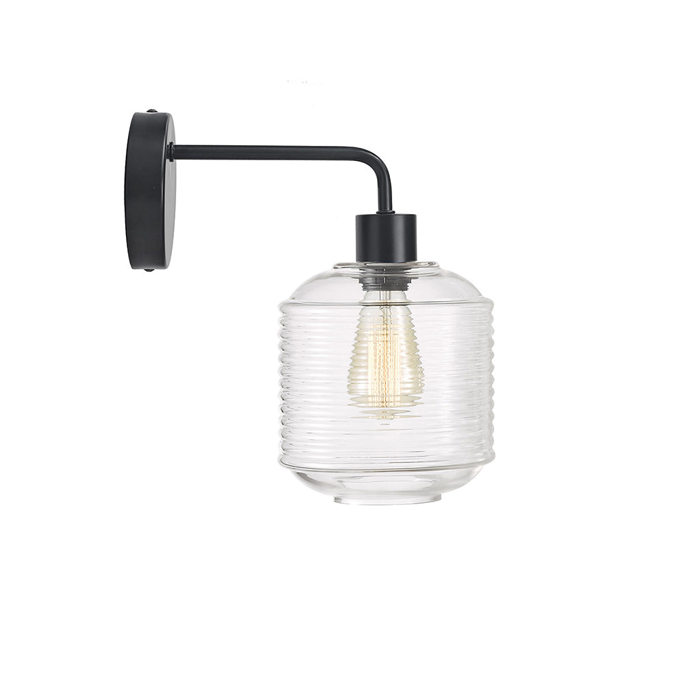 Marconi Wall Light Black With Clear Glass - SL63531CL
