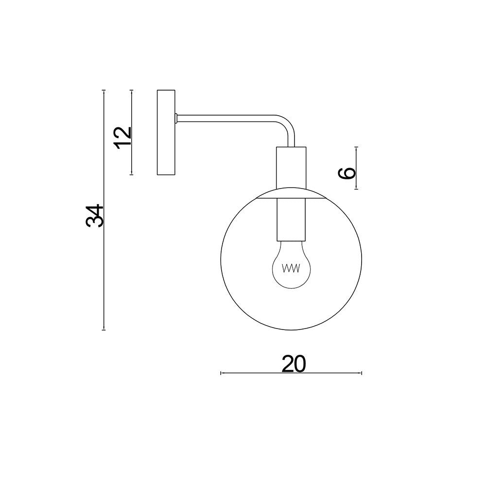 Legarno Wall Light Black With Clear Glass - SL63731CL