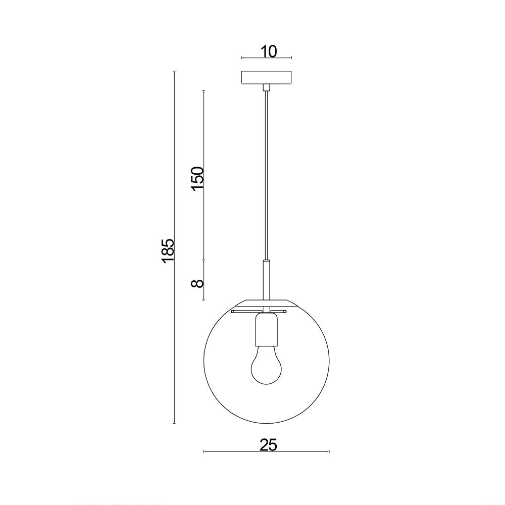 Newton.25 Clear Glass Pendant Brushed Brass - SL64425BB