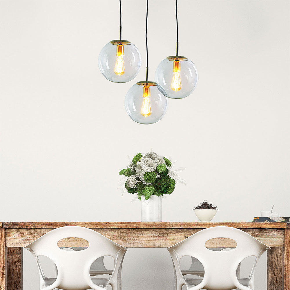 Newton.25 Clear Glass Pendant Brushed Brass - SL64425BB