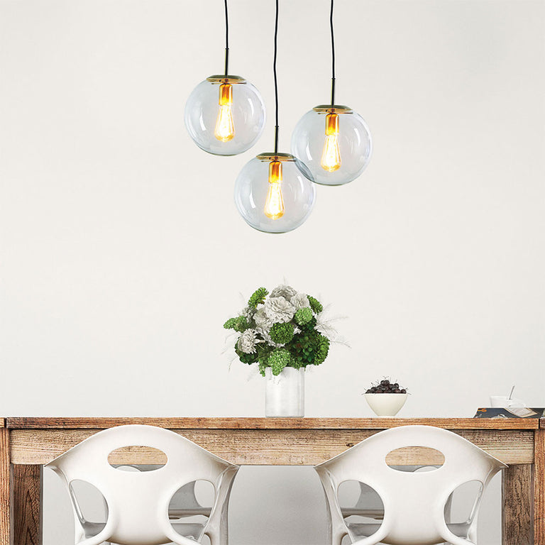 Newton.25 Clear Glass Pendant Brushed Brass - SL64425BB