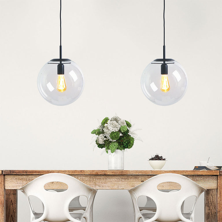 Newton.30 Clear Glass Pendant Black - SL64430BK