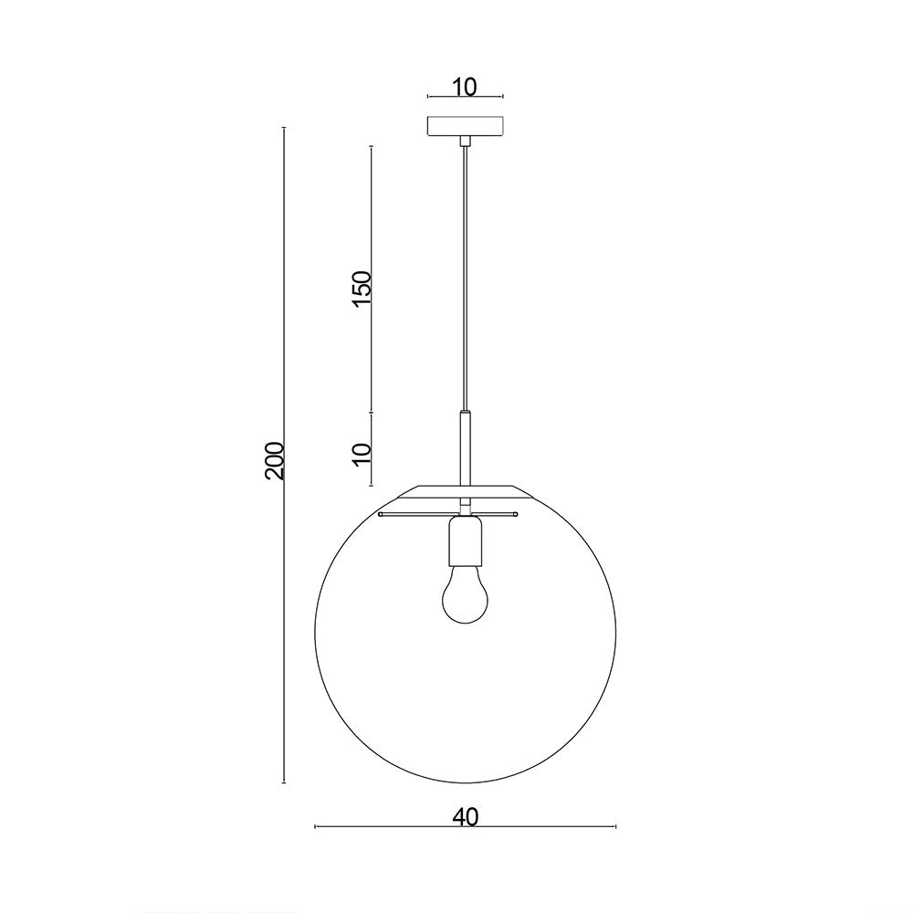 Newton.40 Clear Glass Pendant Brushed Brass - SL64440BB