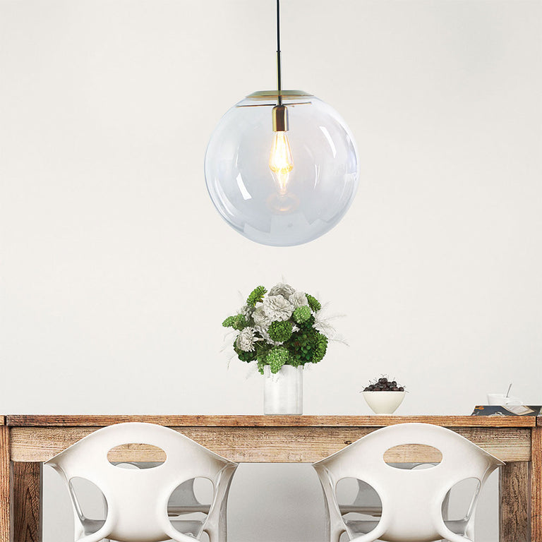 Newton.40 Clear Glass Pendant Brushed Brass - SL64440BB