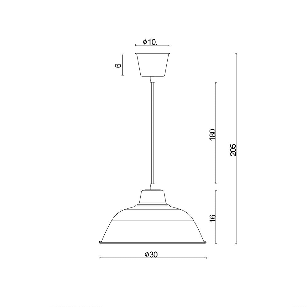 Forge 300mm Retro Industrial Pendant Black - SL64730BK