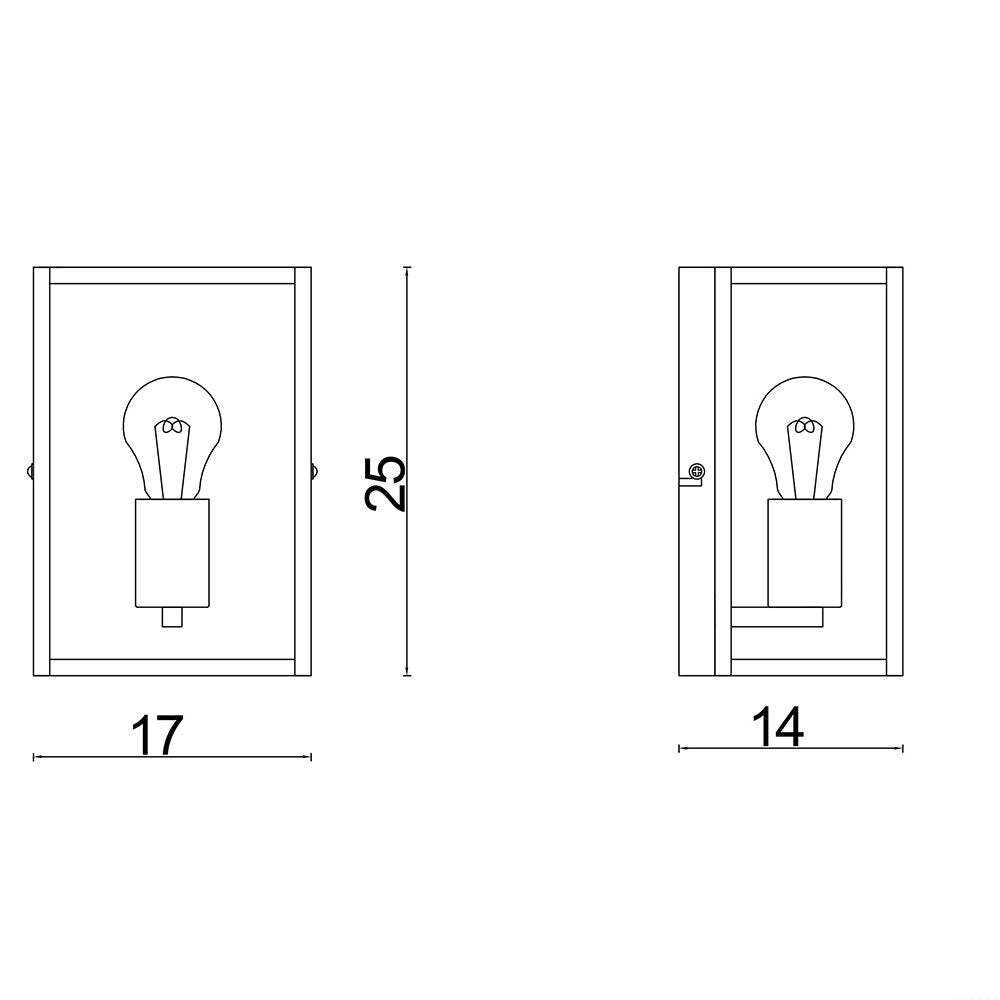 Eaton Urban Retro Wall Light with Clear Glass Black - SL64906BK