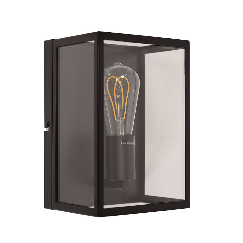 Eaton Urban Retro Wall Light with Clear Glass Black - SL64906BK