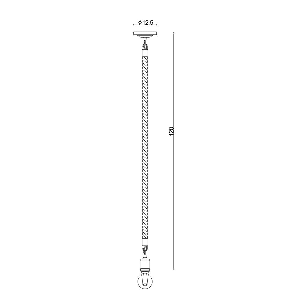 Rope 1200mm 1 Light Ceiling Light Suspension - SL65011BK