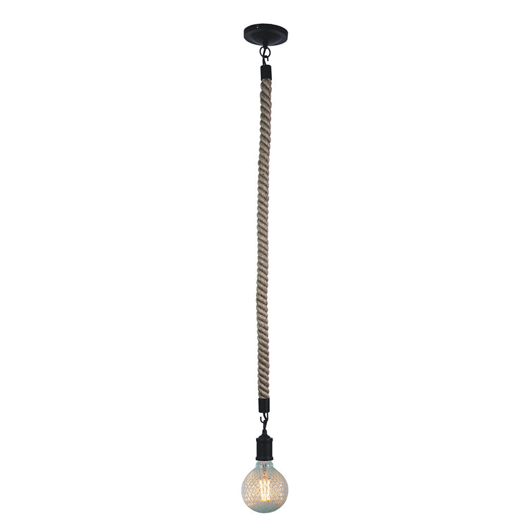 Rope 1200mm 1 Light Ceiling Light Suspension - SL65011BK