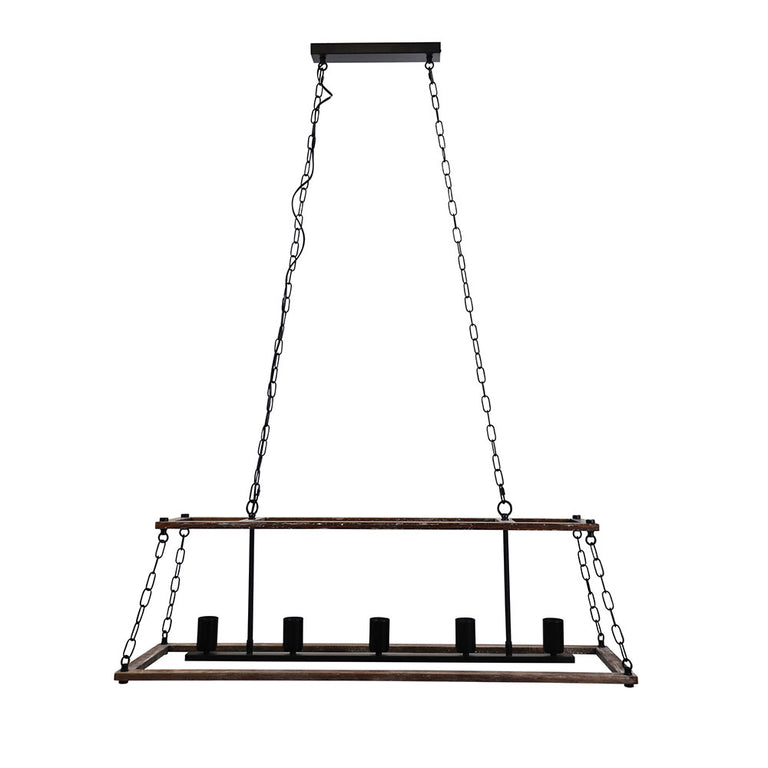 Island 5 Light Pendant Natural / Black - SL65115