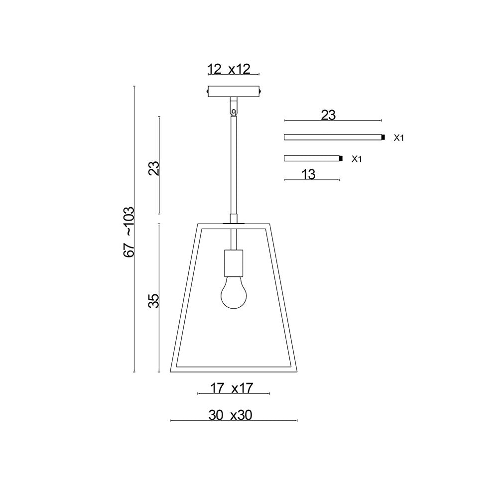 Southport 1 Light Urban Retro Pendant Matt Black - SL66901BK