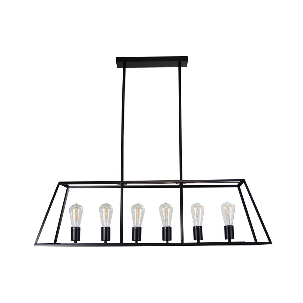 Southport 6 Light Urban Retro Pendant Black - SL66906BK