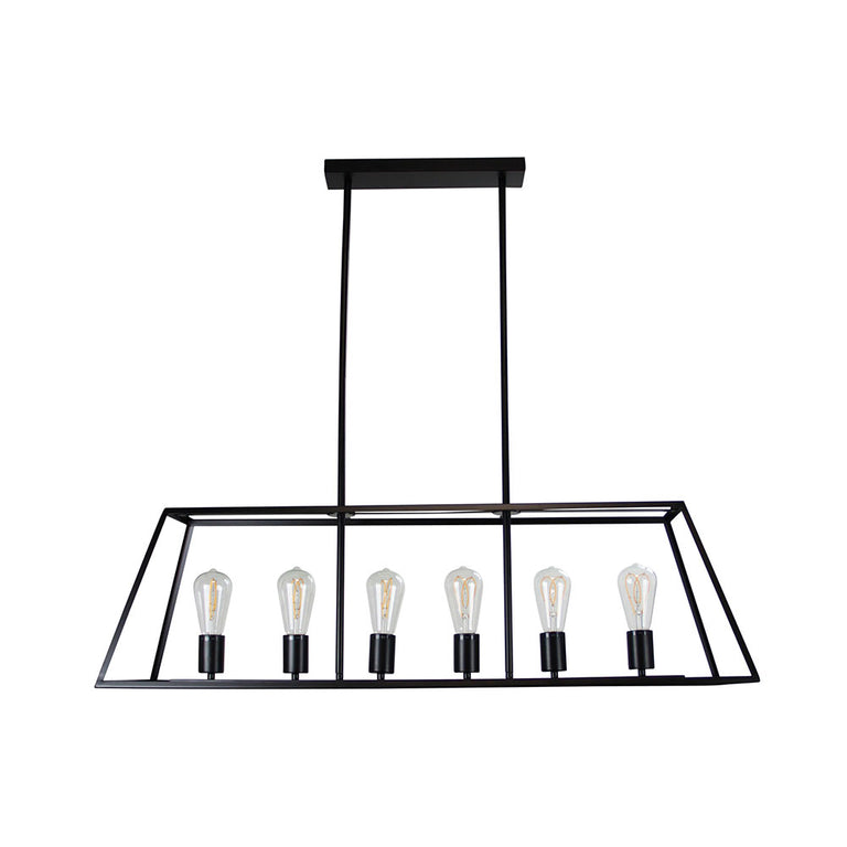 Southport 6 Light Urban Retro Pendant Black - SL66906BK